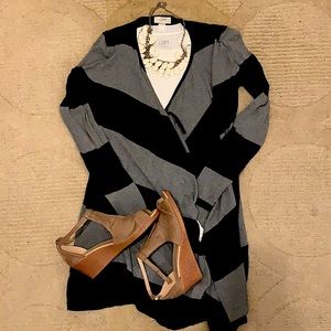 Loft Grey and Navy striped Cardigan